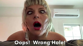 Surprising anal creampie in stepmom's tight hole